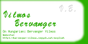 vilmos bervanger business card